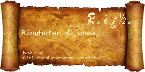 Ringhofer Ágnes névjegykártya